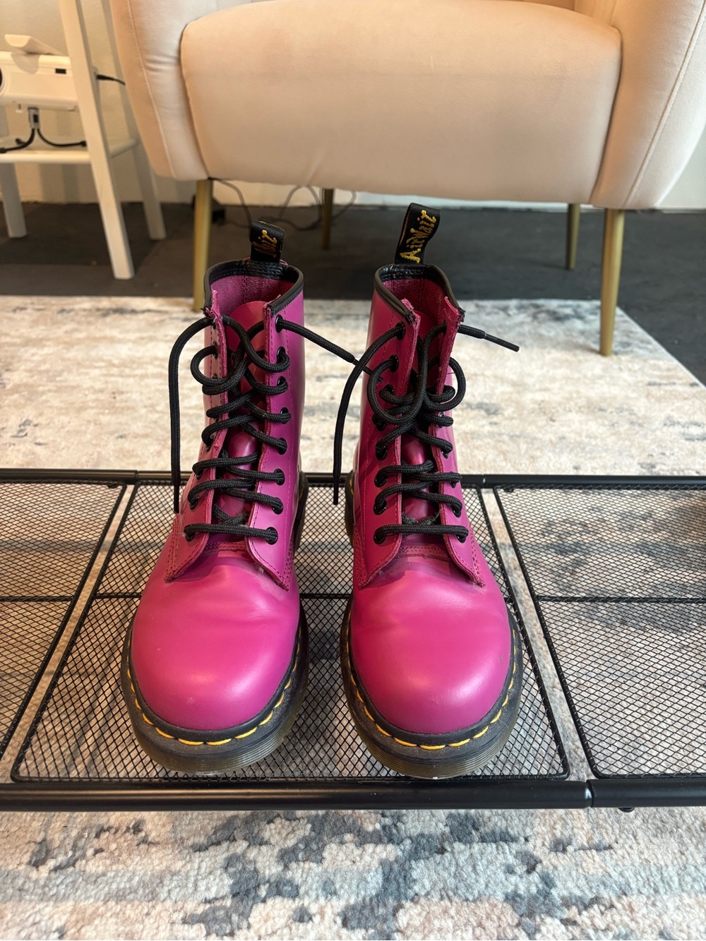 Dr. Martens Women's Bright Magenta Lace-Up Combat Boots